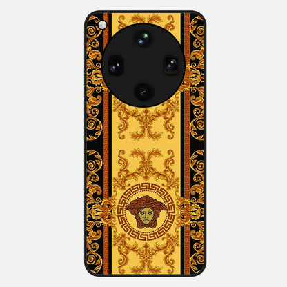  Golden Royal Heritage Glass Case For Oppo Find X8 Ultra back cover – full design glossy printed glass finish