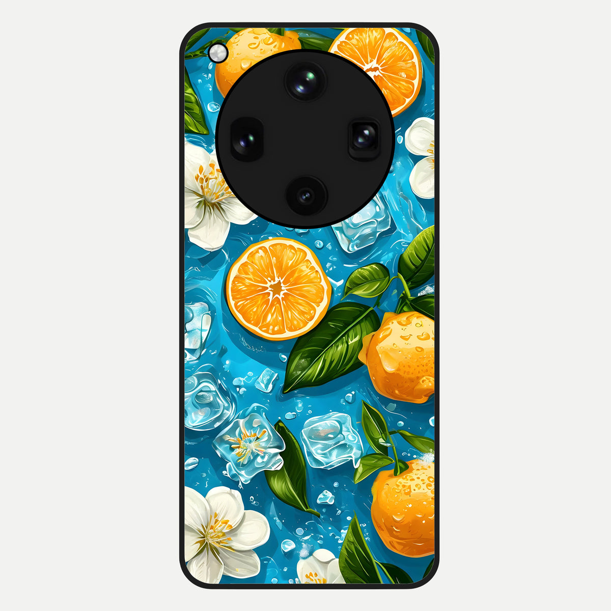  Ice Cube With Orange Glass Case For Oppo Find X8 Ultra back cover – full design glossy printed glass finish