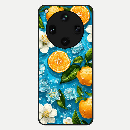  Ice Cube With Orange Glass Case For Oppo Find X8 Ultra back cover – full design glossy printed glass finish