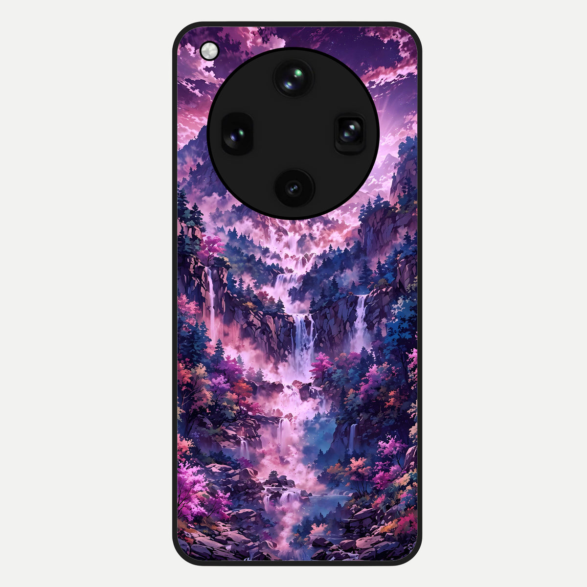  Mystic Cascade Peaks Glass Case For Oppo Find X8 Ultra back cover – full design glossy printed glass finish