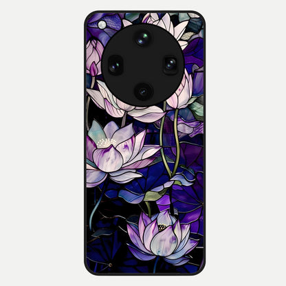  Purple Lotus Pattern Glass Case For Oppo Find X8 Ultra back cover – full design glossy printed glass finish