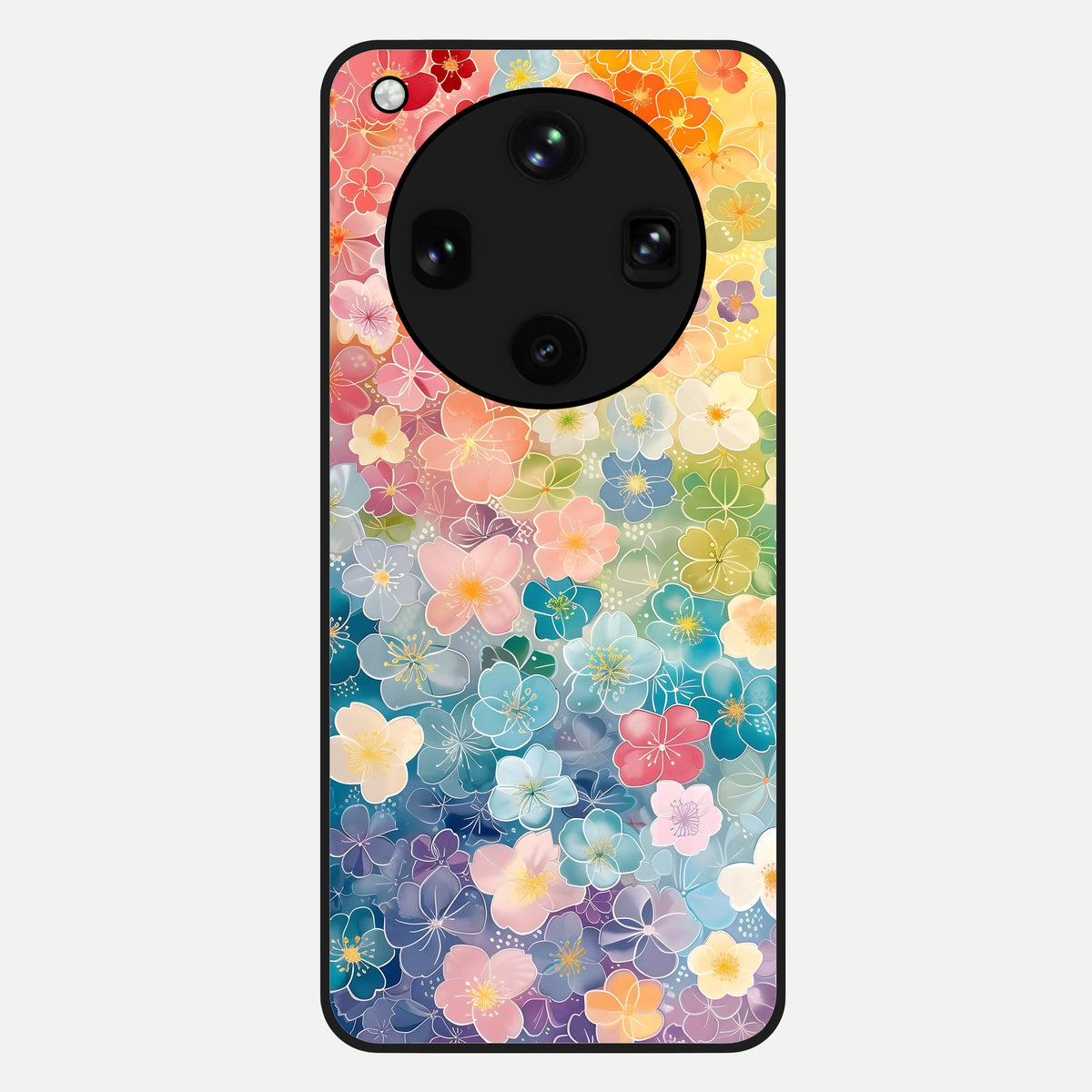  Rainbow Blossom Burst Glass Case For Oppo Find X8 Ultra back cover – full design glossy printed glass finish
