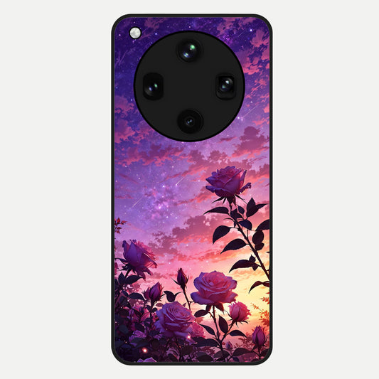  Starlit Rose Twilight Glass Case For Oppo Find X8 Ultra back cover – full design glossy printed glass finish