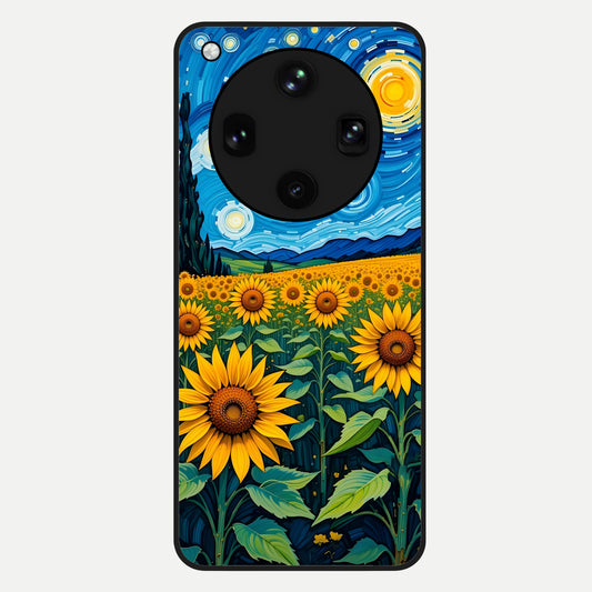  Starry Sunflower Dreams Glass Case For Oppo Find X8 Ultra back cover – full design glossy printed glass finish