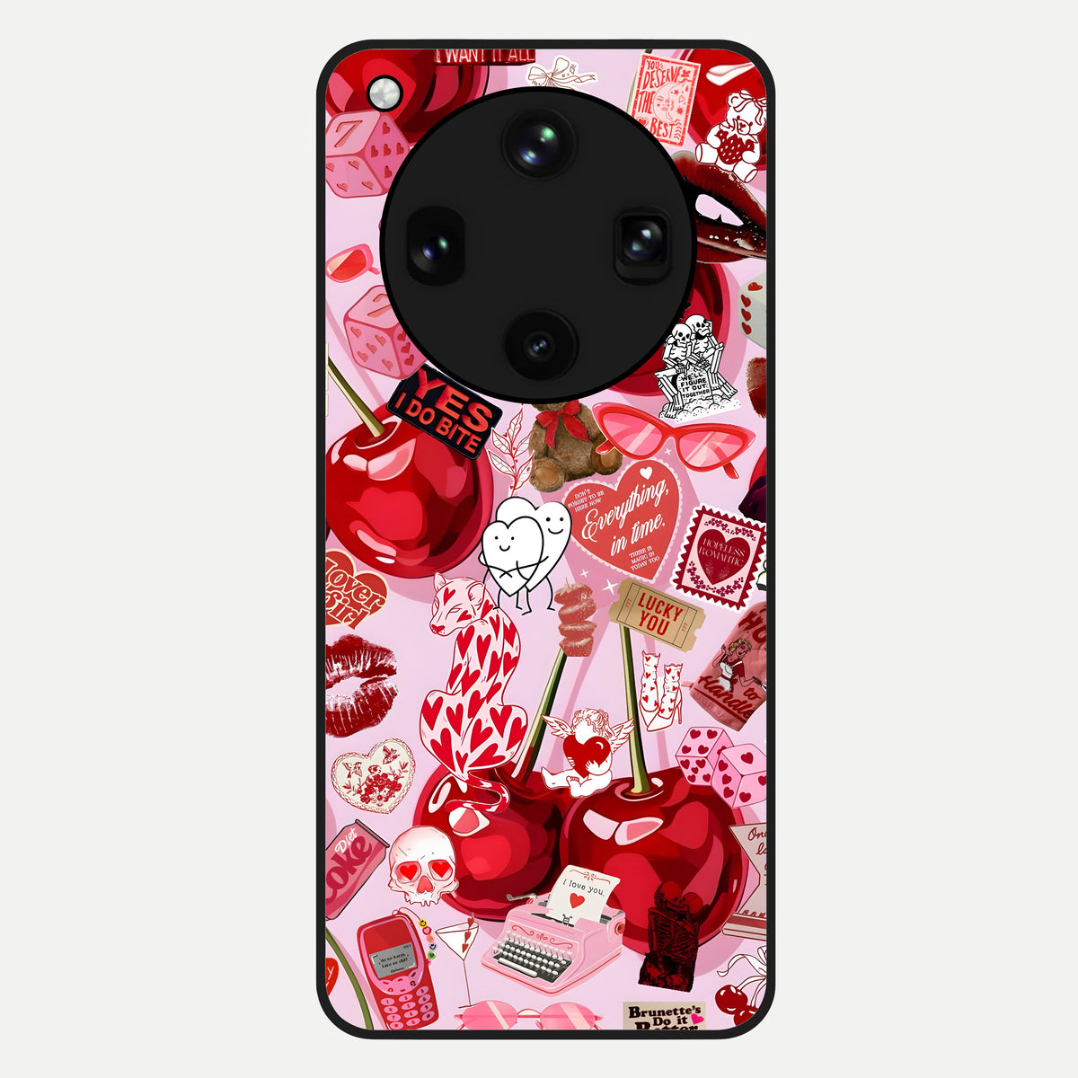  Sweet Cherry Chaos Glass Case For Oppo Find X8 Ultra back cover – full design glossy printed glass finish
