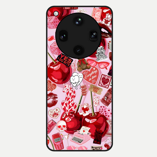  Sweet Cherry Chaos Glass Case For Oppo Find X8 Ultra back cover – full design glossy printed glass finish