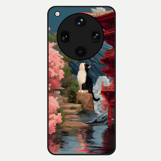  Temple Cat Scenery Glass Case For Oppo Find X8 Ultra back cover – full design glossy printed glass finish
