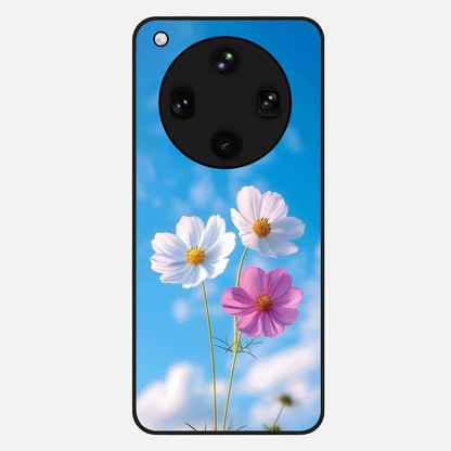  Tripple Flowers With Sky Glass Case For Oppo Find X8 Ultra back cover – full design glossy printed glass finish