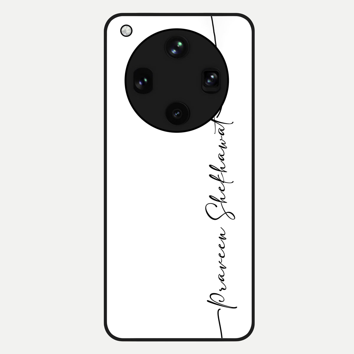  White Tune Custom Name Glass Case For Oppo Find X8 Ultra back cover – personalized glossy printed glass finish