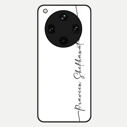  White Tune Custom Name Glass Case For Oppo Find X8 Ultra back cover – personalized glossy printed glass finish