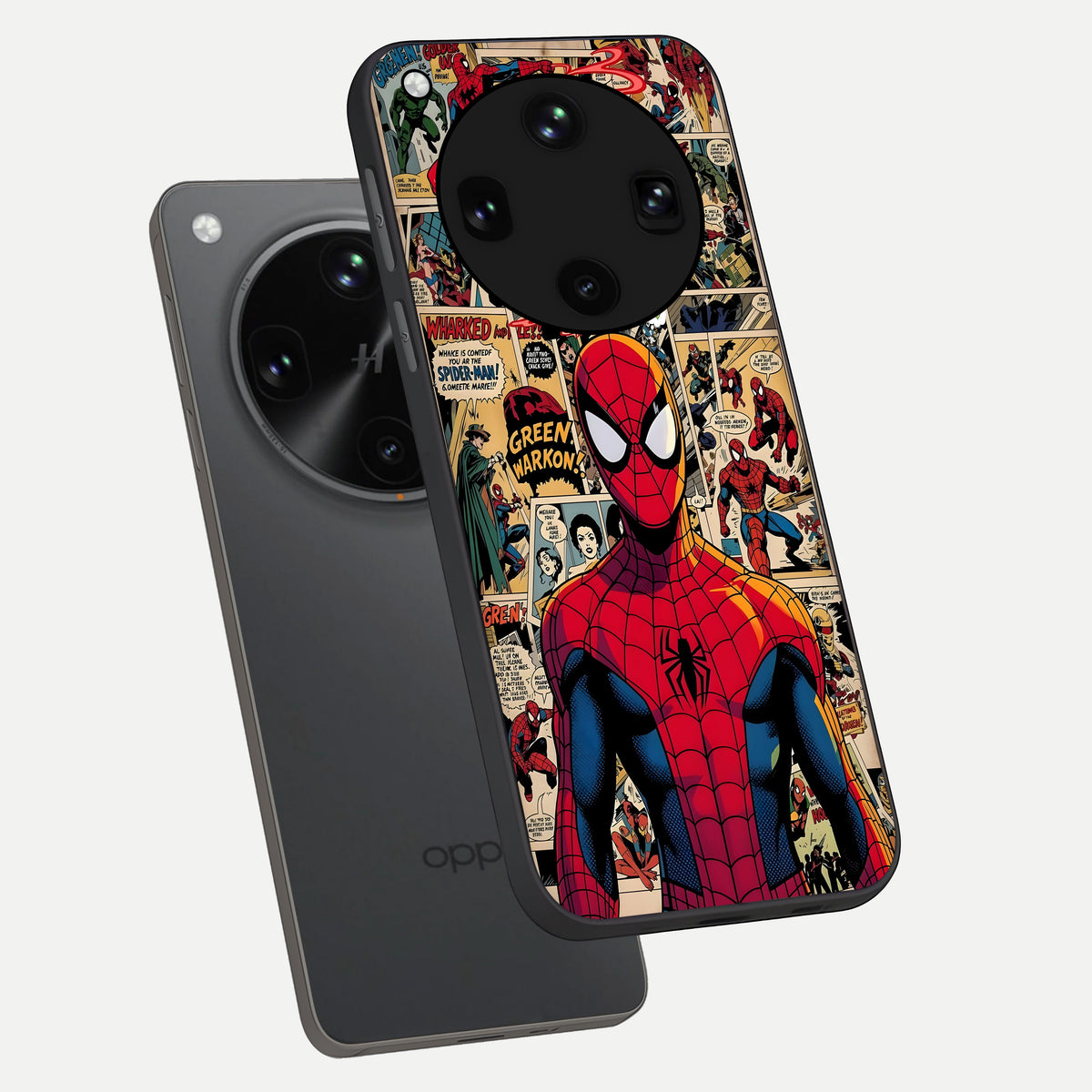  Aesthetic Spider phone case For Oppo Find X8 Ultra showing premium glass back cover with detailed artwork