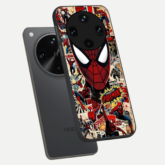  Aesthetic Wonder Spider phone case For Oppo Find X8 Ultra showing premium glass back cover with detailed artwork