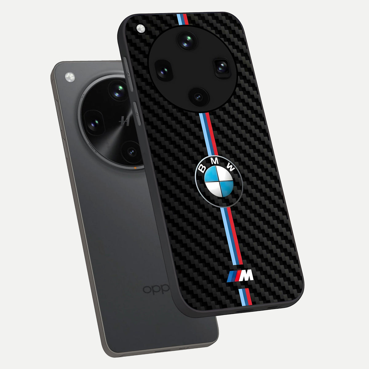  BMW Pattern phone case For Oppo Find X8 Ultra showing premium glass back cover with detailed artwork