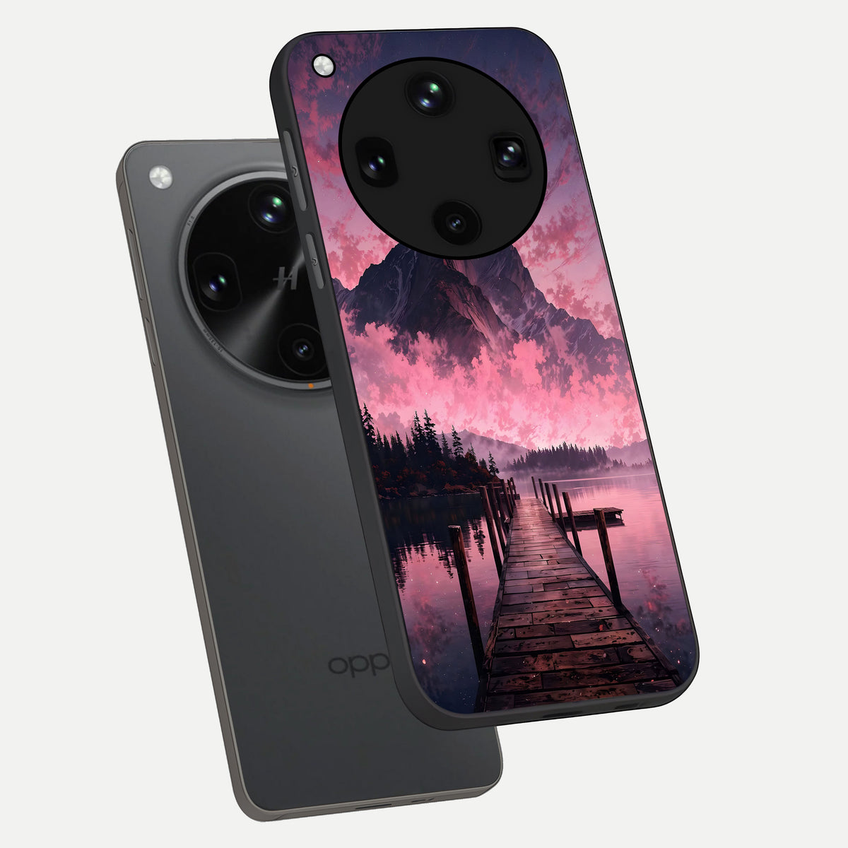  Beautiful Mountain View phone case For Oppo Find X8 Ultra showing premium glass back cover with detailed artwork