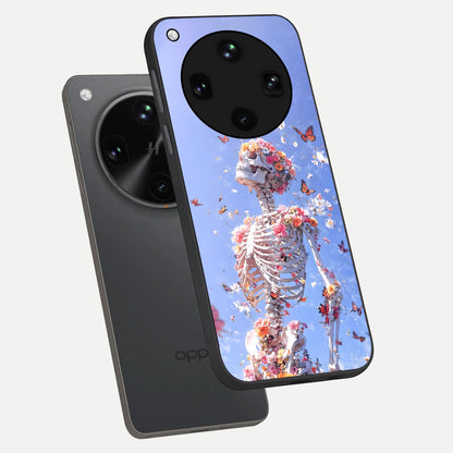 Bloom Beyond Bones phone case For Oppo Find X8 Ultra showing premium glass back cover with detailed artwork