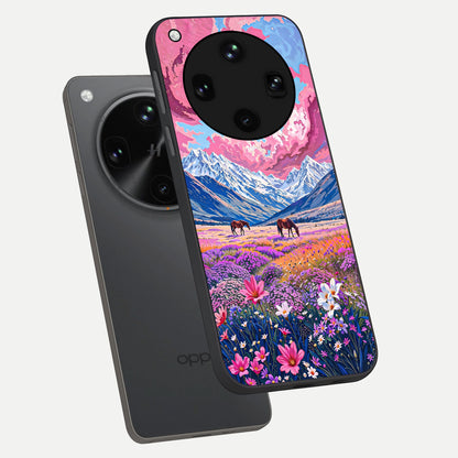  Blossom Valley Dream phone case For Oppo Find X8 Ultra showing premium glass back cover with detailed artwork