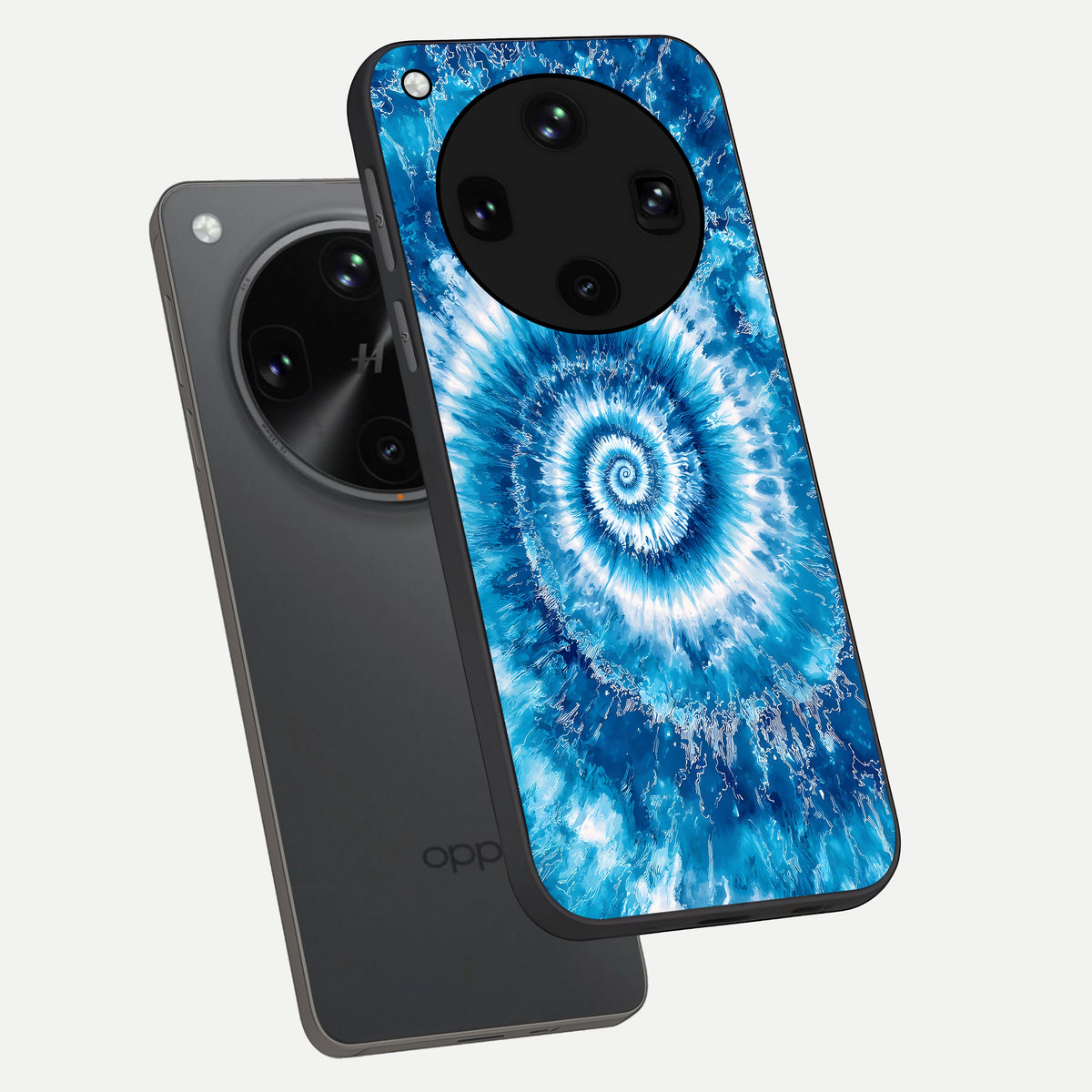  Blue Galaxy Wave phone case For Oppo Find X8 Ultra showing premium glass back cover with detailed artwork