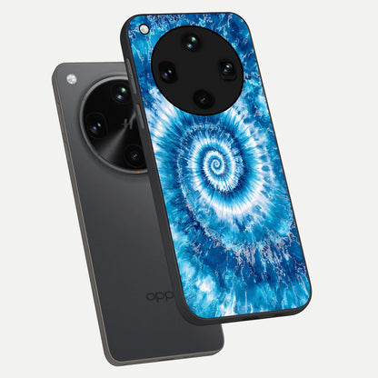  Blue Galaxy Wave phone case For Oppo Find X8 Ultra showing premium glass back cover with detailed artwork