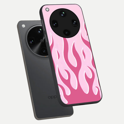  Blush Flame Energy phone case For Oppo Find X8 Ultra showing premium glass back cover with detailed artwork