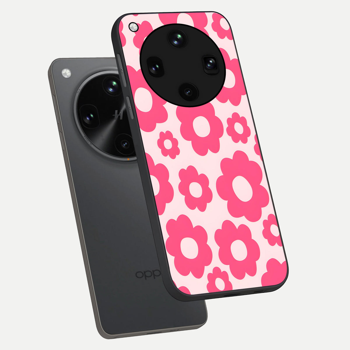  Blush Flower Pop phone case For Oppo Find X8 Ultra showing premium glass back cover with detailed artwork