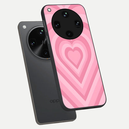  Blush Heart Waves phone case For Oppo Find X8 Ultra showing premium glass back cover with detailed artwork