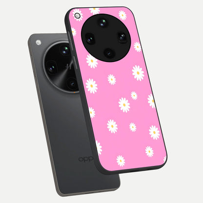  Bubblegum Daisy Pop phone case For Oppo Find X8 Ultra showing premium glass back cover with detailed artwork