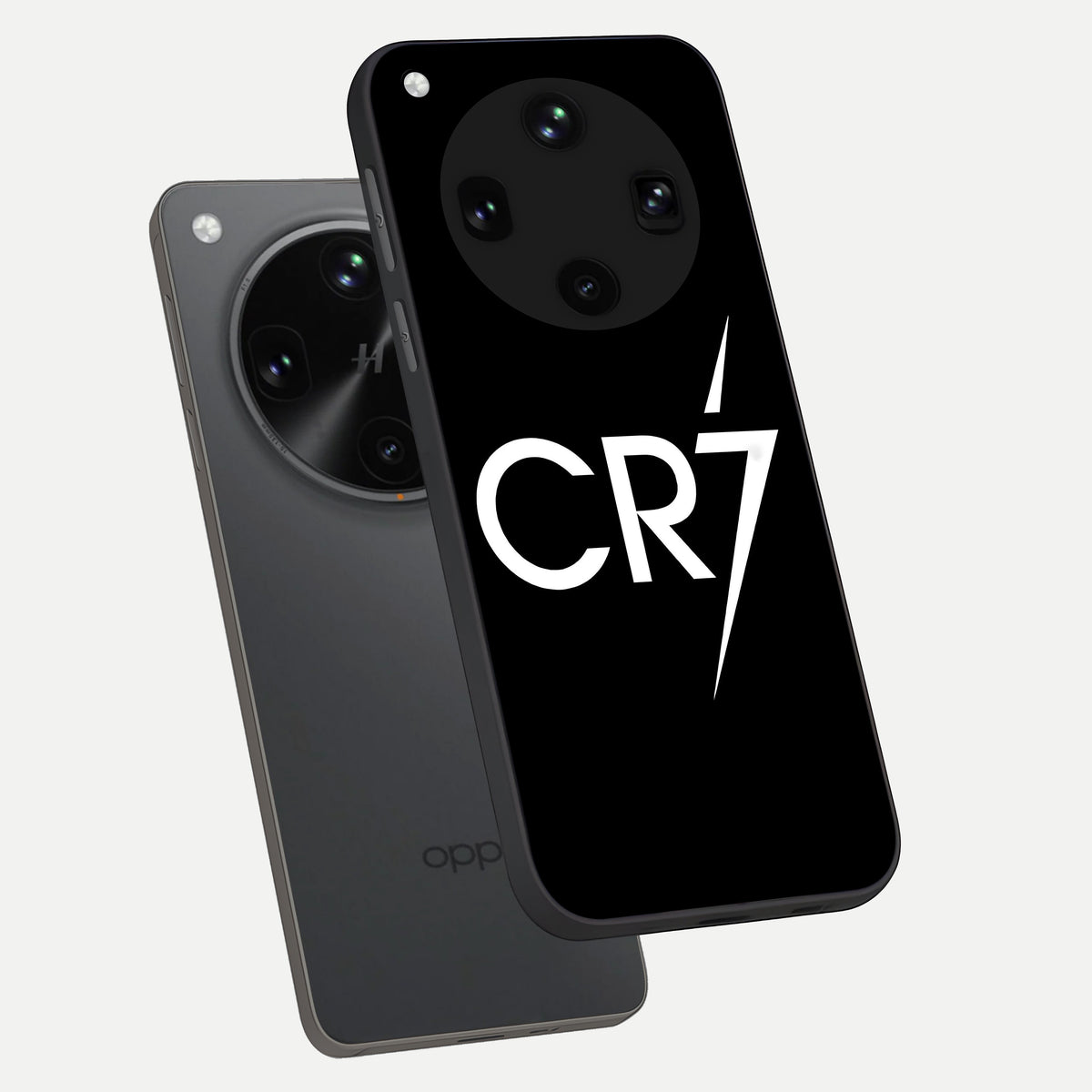  CR7 Elite Strike phone case For Oppo Find X8 Ultra showing premium glass back cover with detailed artwork