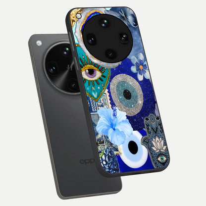 Celestial Blue Vision phone case For Oppo Find X8 Ultra showing premium glass back cover with detailed artwork