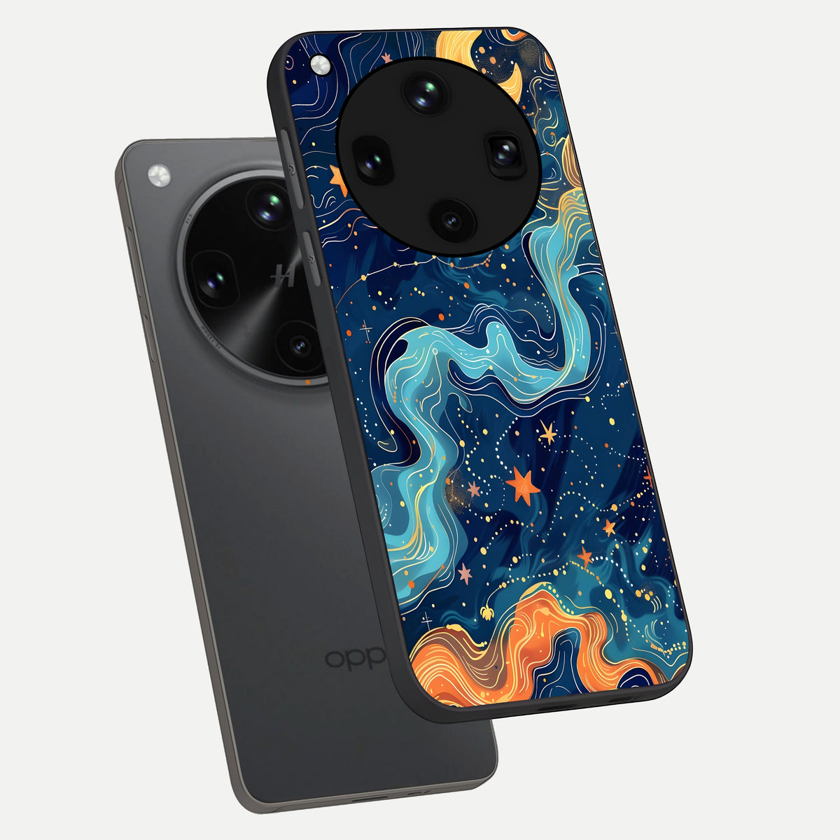  Celestial Dream Flow phone case For Oppo Find X8 Ultra showing premium glass back cover with detailed artwork