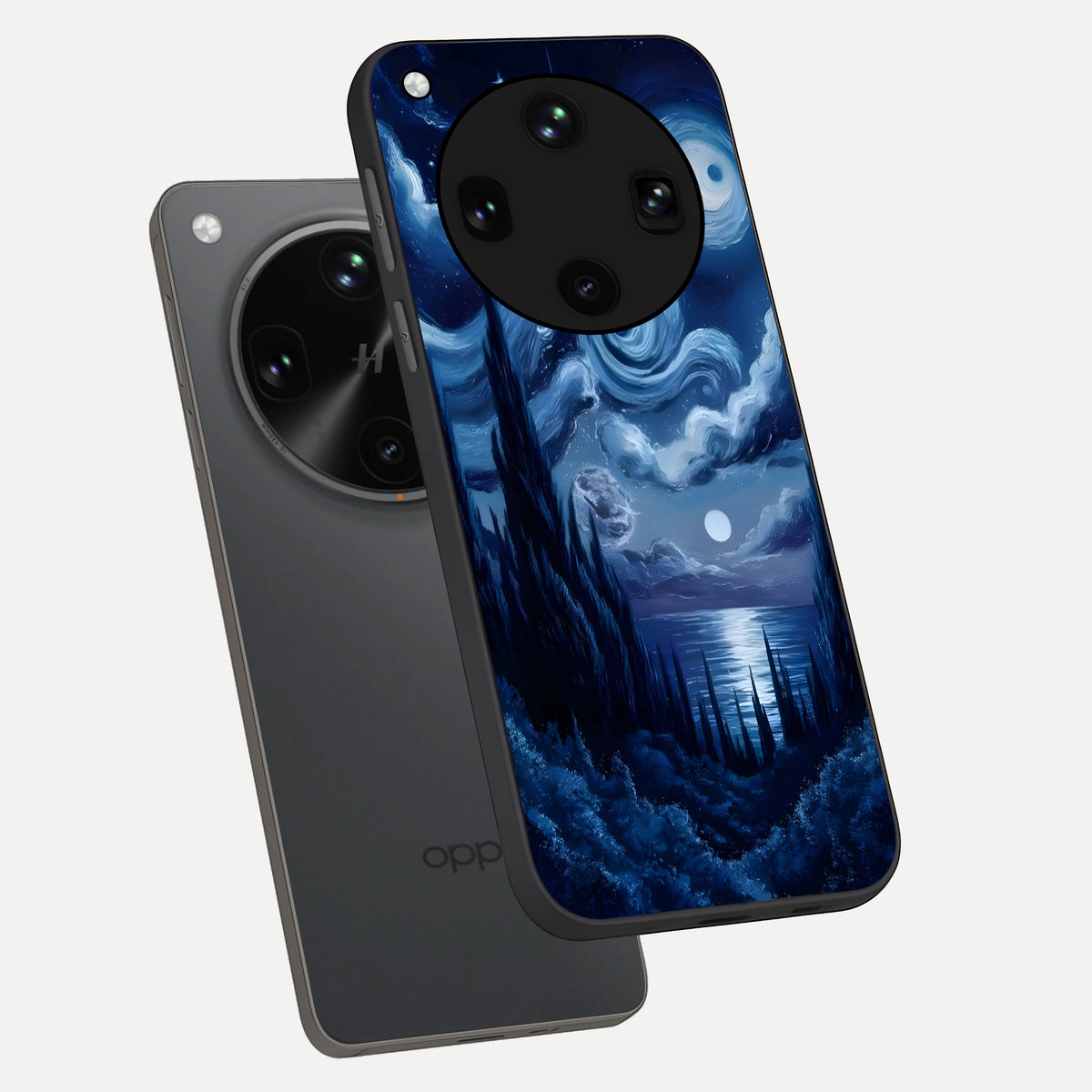  Celestial Dream Van Gogh phone case For Oppo Find X8 Ultra showing premium glass back cover with detailed artwork
