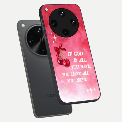  Cherry Quote phone case For Oppo Find X8 Ultra showing premium glass back cover with detailed artwork