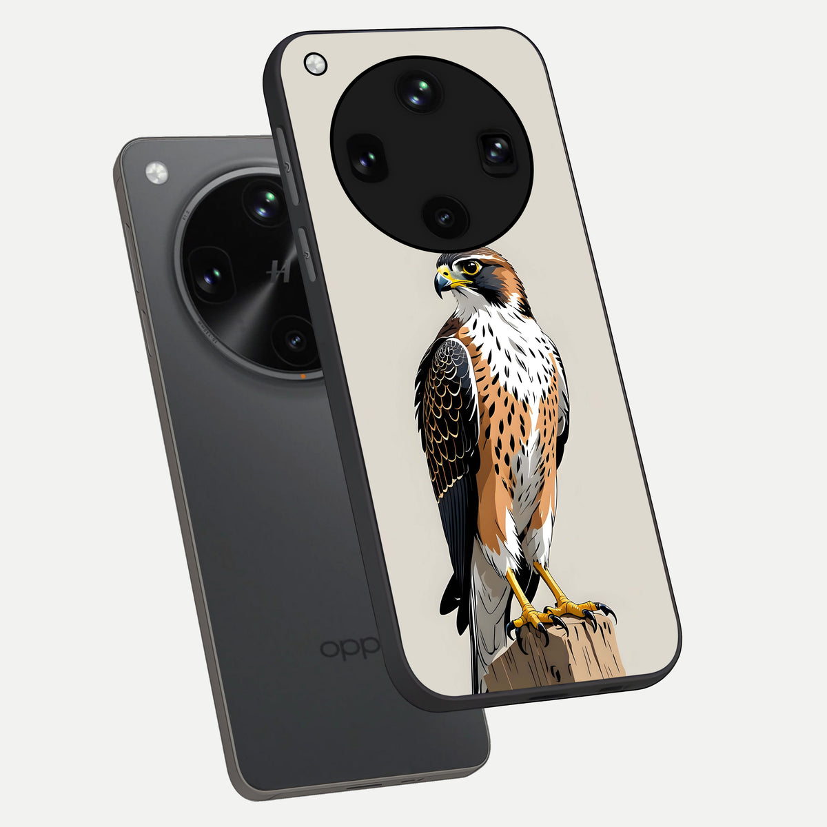  Clever Eagle phone case For Oppo Find X8 Ultra showing premium glass back cover with detailed artwork