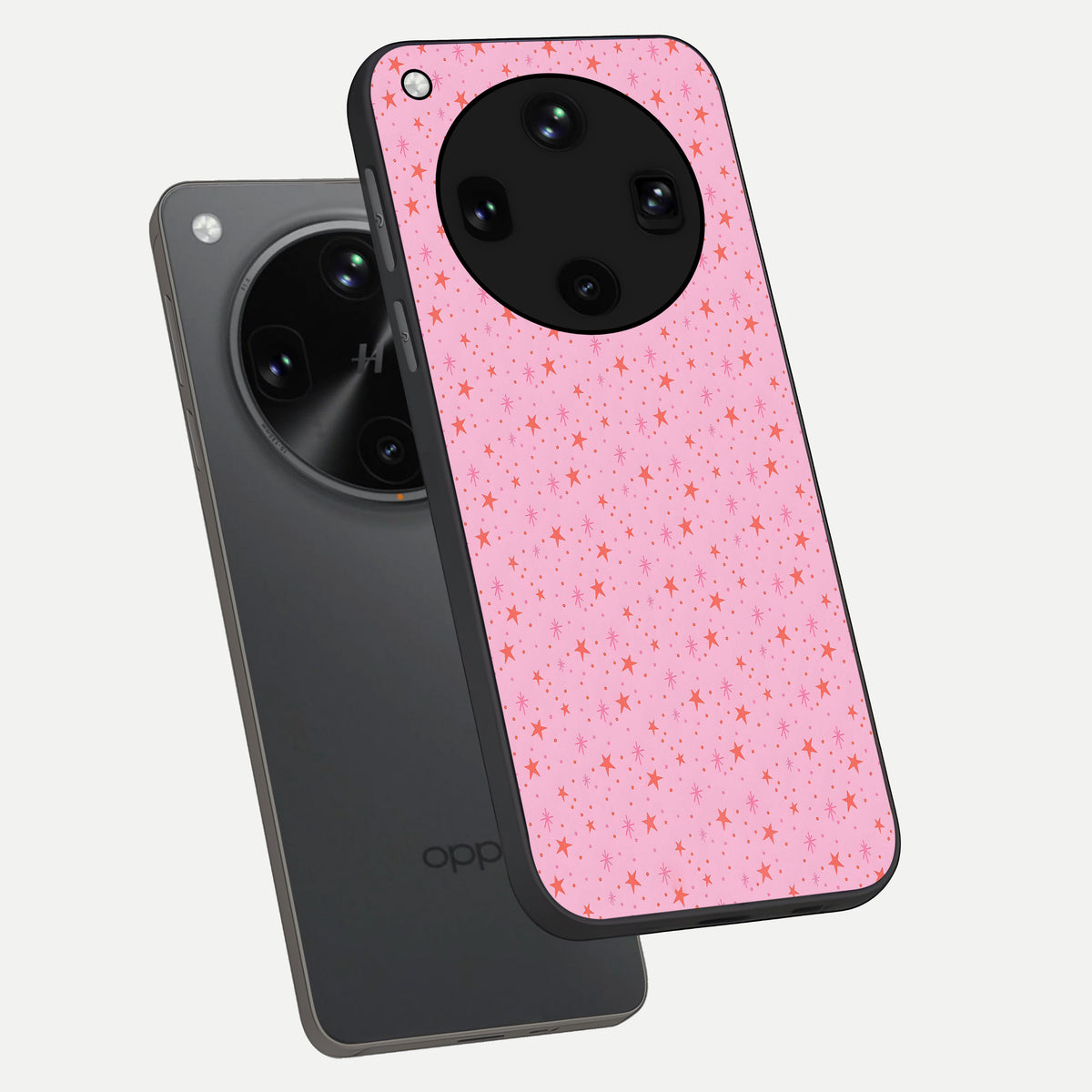  Cosmic Pink Sparkle phone case For Oppo Find X8 Ultra showing premium glass back cover with detailed artwork