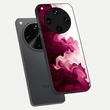  Crimson Wave Flow phone case For Oppo Find X8 Ultra showing premium glass back cover with detailed artwork