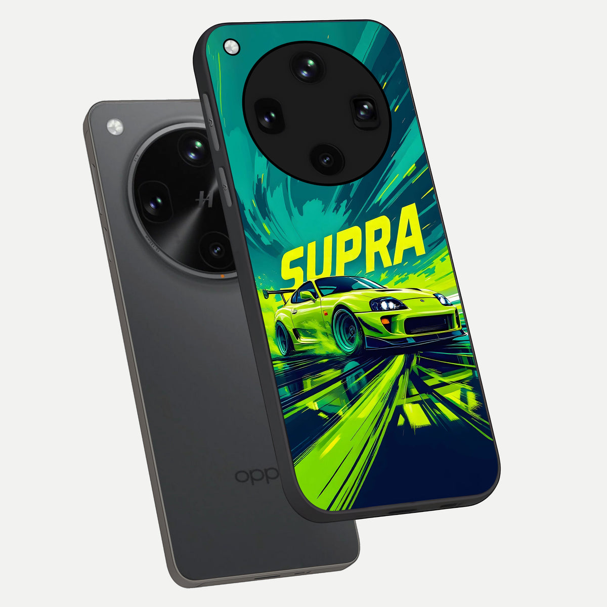  Electric Supra Thunder phone case For Oppo Find X8 Ultra showing premium glass back cover with detailed artwork