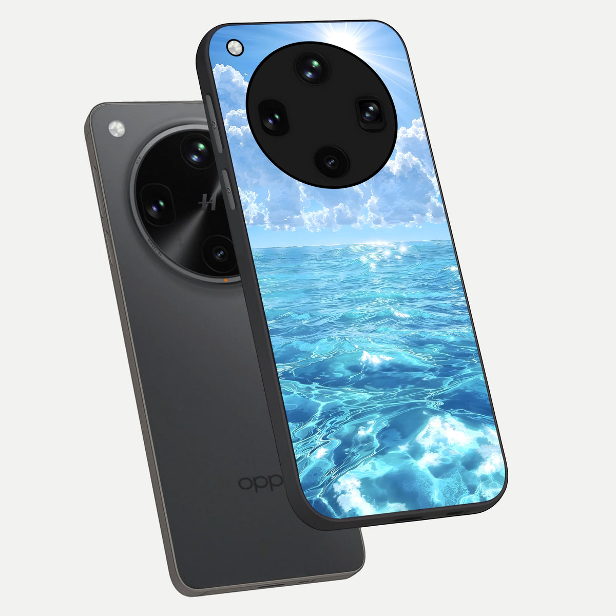  Endless Ocean Horizon phone case For Oppo Find X8 Ultra showing premium glass back cover with detailed artwork