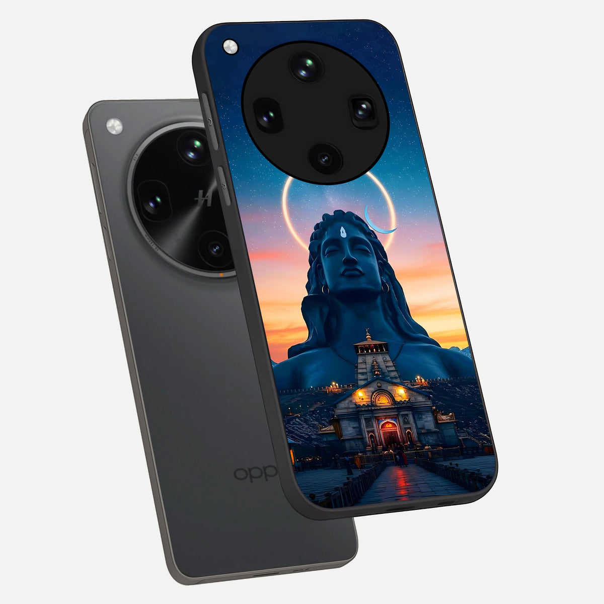  Eternal Shiva Aura phone case For Oppo Find X8 Ultra showing premium glass back cover with detailed artwork