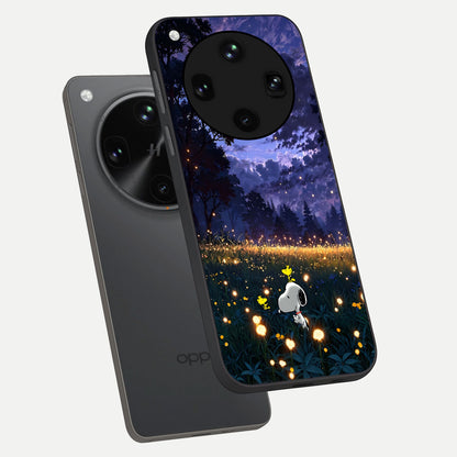  Firefly Meadow Magic phone case For Oppo Find X8 Ultra showing premium glass back cover with detailed artwork