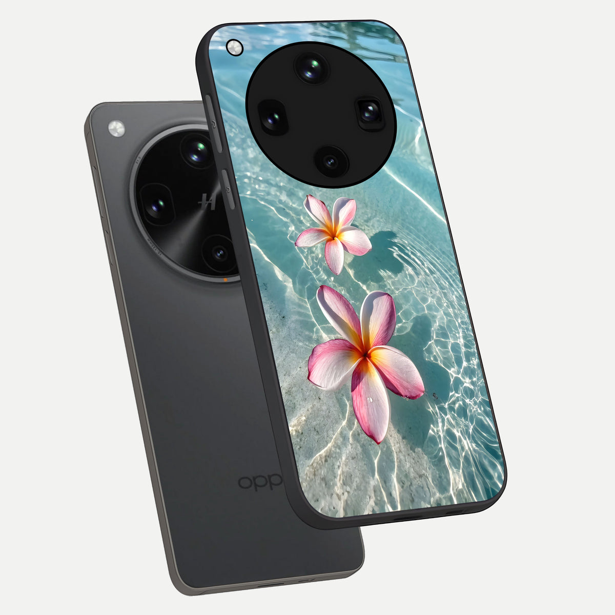  Floating Bloom Bliss phone case For Oppo Find X8 Ultra showing premium glass back cover with detailed artwork
