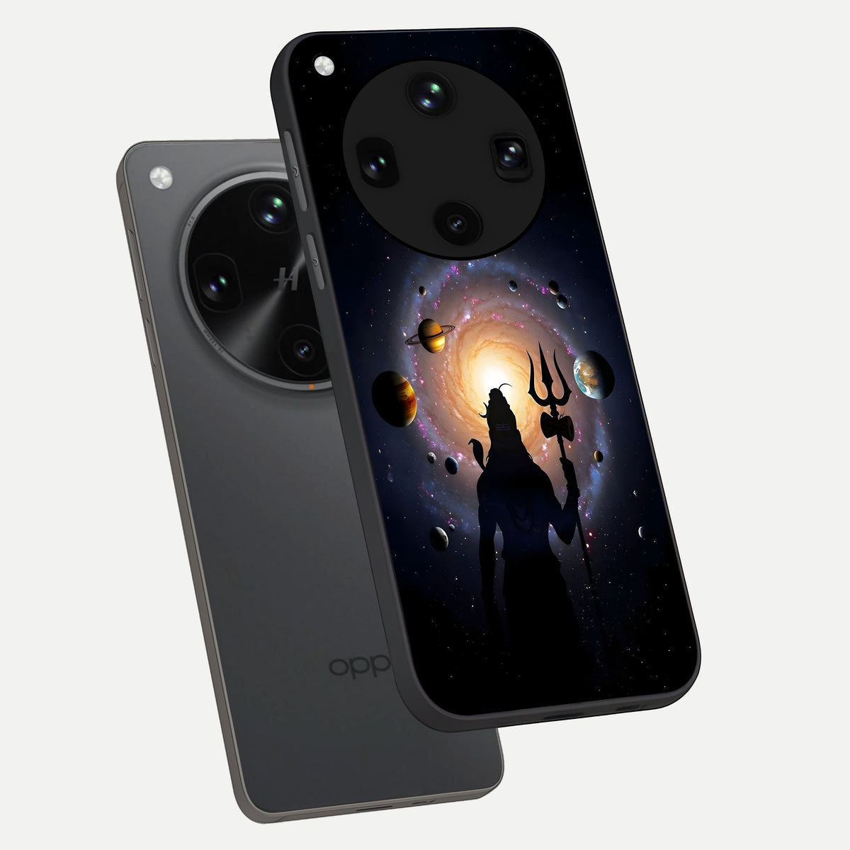  Galactic Shiva Vision phone case For Oppo Find X8 Ultra showing premium glass back cover with detailed artwork