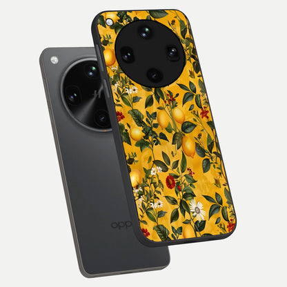  Golden Lemon Field phone case For Oppo Find X8 Ultra showing premium glass back cover with detailed artwork