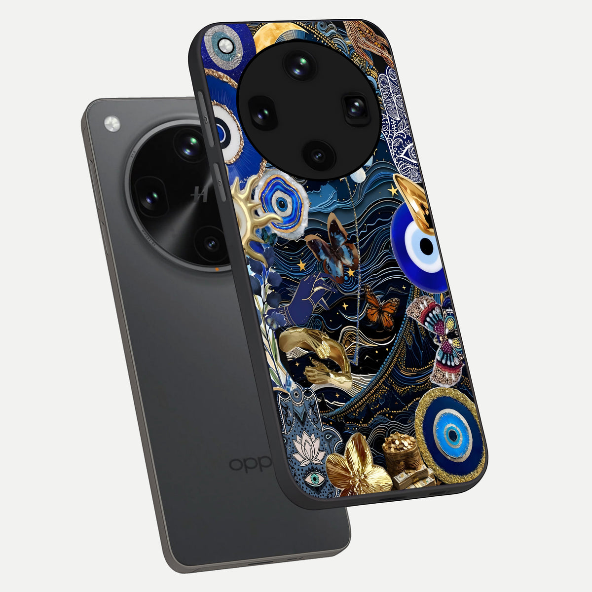  Golden Moon Magic phone case For Oppo Find X8 Ultra showing premium glass back cover with detailed artwork