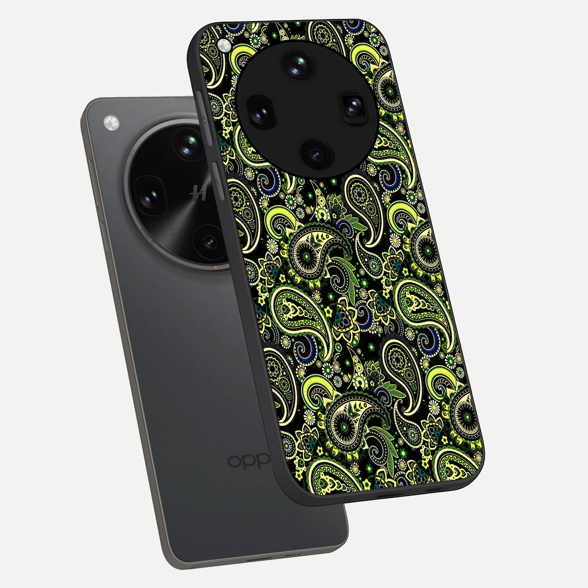  Green Lemon phone case For Oppo Find X8 Ultra showing premium glass back cover with detailed artwork