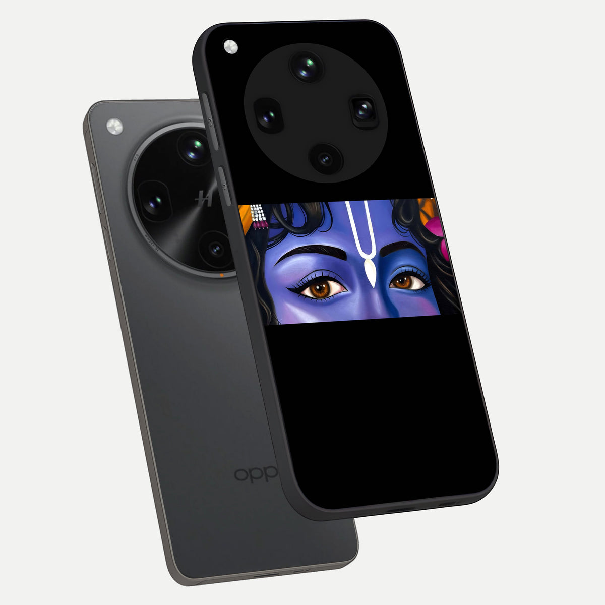  Krishna Eye phone case For Oppo Find X8 Ultra showing premium glass back cover with detailed artwork