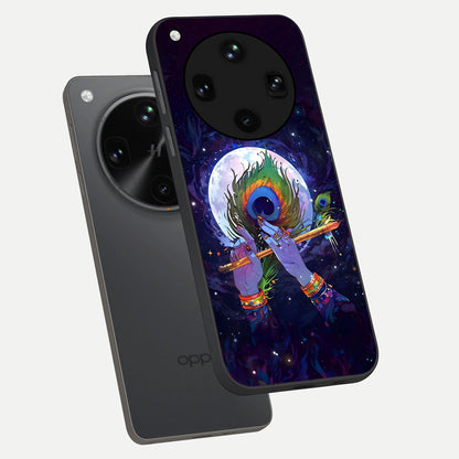  Krishna Hands Art phone case For Oppo Find X8 Ultra showing premium glass back cover with detailed artwork