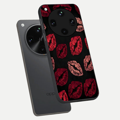  Midnight Kiss Love phone case For Oppo Find X8 Ultra showing premium glass back cover with detailed artwork