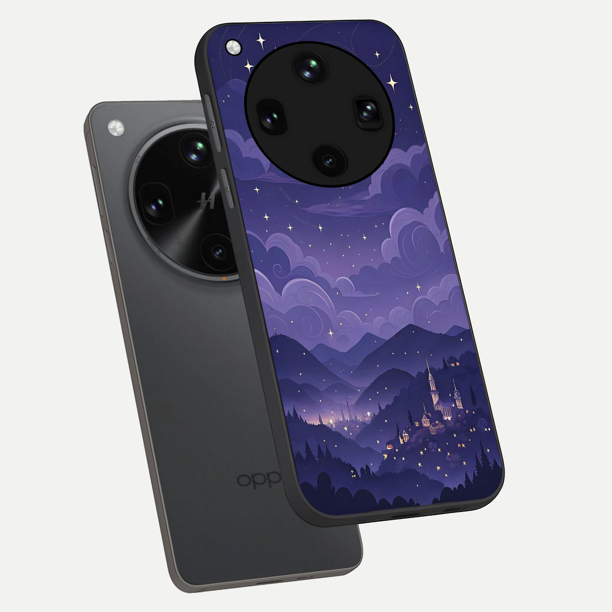  Minimal Night View phone case For Oppo Find X8 Ultra showing premium glass back cover with detailed artwork