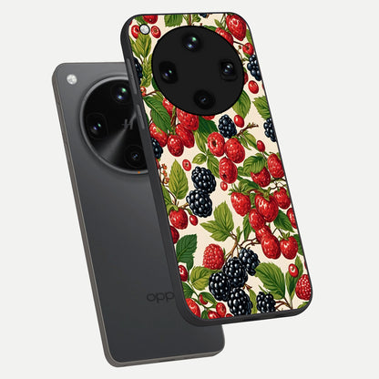  Mixed Berry Collage phone case For Oppo Find X8 Ultra showing premium glass back cover with detailed artwork