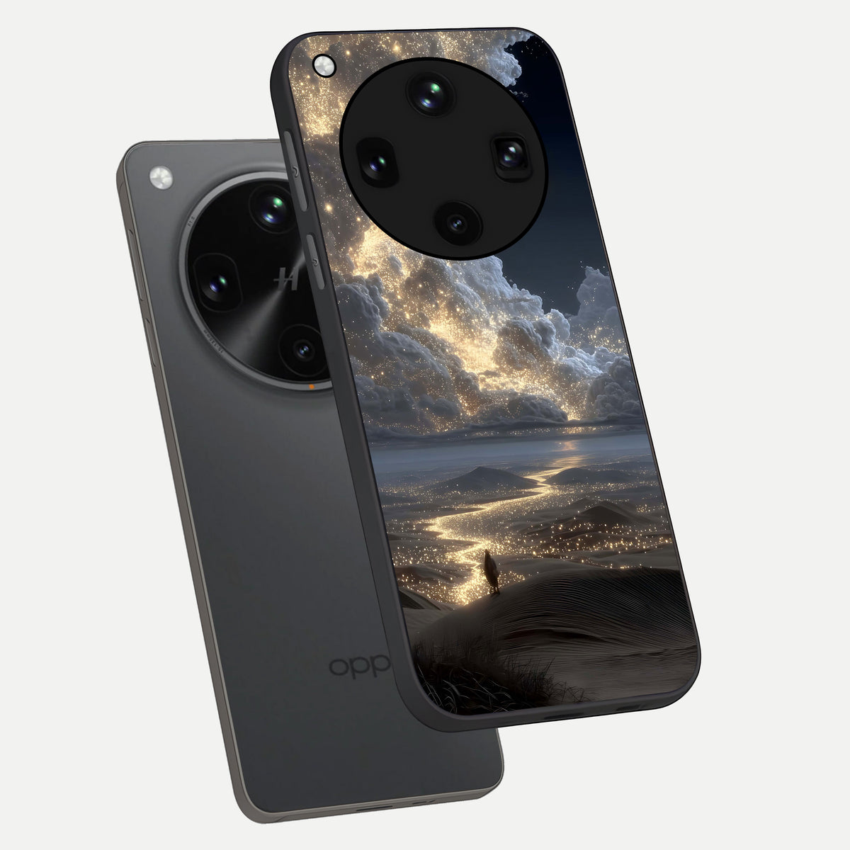  Moonlight Spark Path phone case For Oppo Find X8 Ultra showing premium glass back cover with detailed artwork