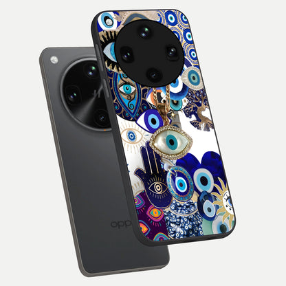  Mystic Charm Eye phone case For Oppo Find X8 Ultra showing premium glass back cover with detailed artwork